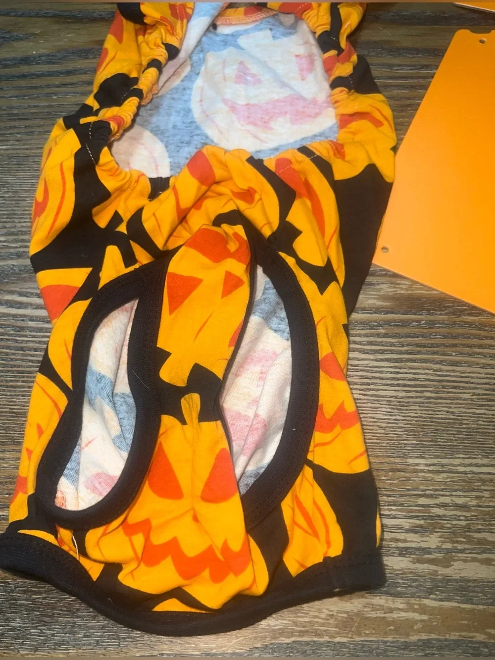 Hyde and Eek Dog/Cat Pumpkin Print Full-Body Pajama - S - New